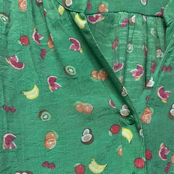 Zac & Rachel Women’s Green Blouse Fruit Pattern XL - Picture 3 of 4